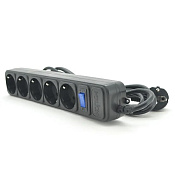 Подовжувач мережі MERLION B530, 220В 10А, 5 розеток, 3,0 м, перетин 3х0,75мм, чорний