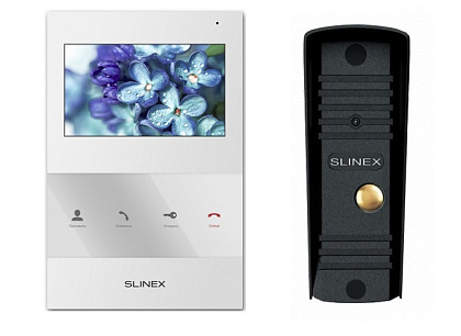 Комплект видеодомофона SQ-04 белый + Панель вызова ML-16HR черная