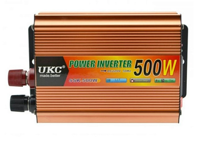Инвертор напряжения UKC 500ВА(300Вт), 12 / 220V, approximated, 1 универсальная розетка, клемы + крок